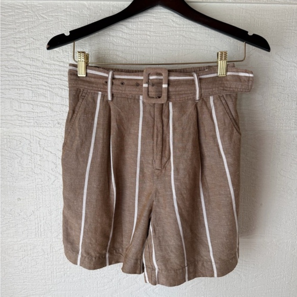 A New Day High Waisted Belted Linen Shorts XS 5.5" Inseam